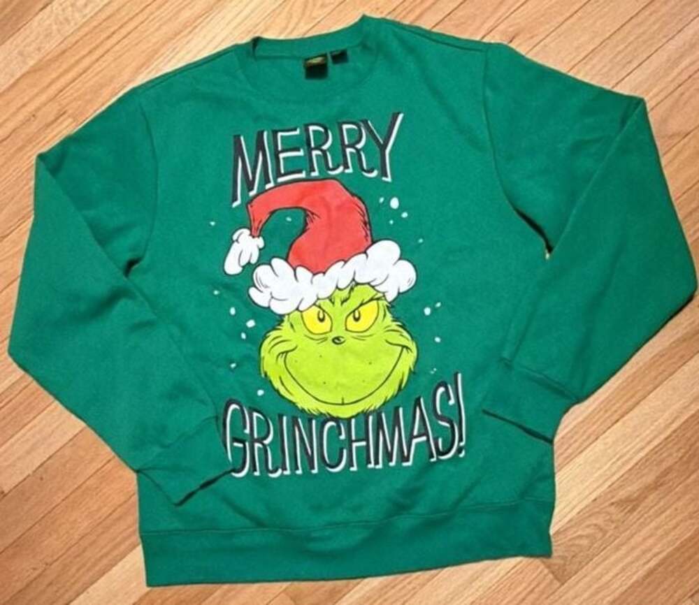 Dr. Seuss The Grinch Merry Grinchmas Light-Up Christmas Sweatshirt Green Size L